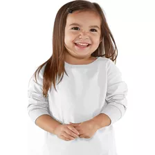 Camiseta Tipo Hering Branca Infantil Manga Longa 2 A 8 Anos