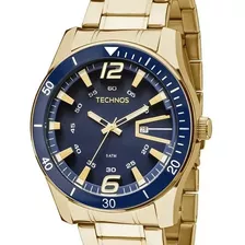 Relógio Technos Masculino Racer Dourado Azul 2115laj/4a