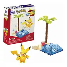 Juguete Construcción Mega Construx Pokémon Playa Pikachú Cantidad De Piezas 79