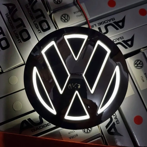 Logo Led Volkswagen 3d Luz Azul Vw Foto 3