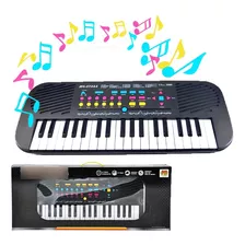 Piano Teclado Musical Grande Educativo C Microfone 37 Teclas