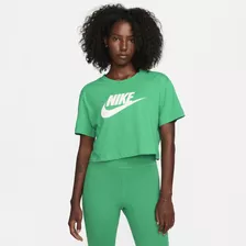 Playera Cropped Para Mujer Nike Sportswear Essential Verde