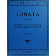 Partitura Flauta Violino Piano Sonata In G Major Bach J. S.