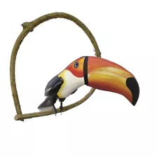 Kit 4 Pássaros Papagaio Tucano E 2 Araras De 50cm No Cipó