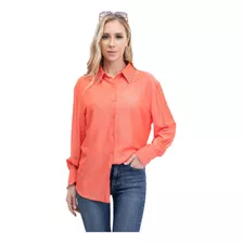 Blusa Camisa Elegante Manga Larga Con Botones Cuello V Lisa.