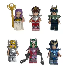 6 Minifiguras Cavaleiros De Bronze + Atena (compatível Lego)