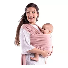 Rebozo Fular Elástico Bebé Feliz Portabebe Ergonomico Color Rosa Palo Con Gorrito Bebé Set Fular Elástico Talla Unitalla