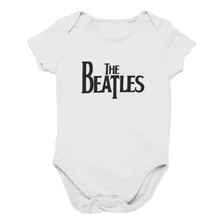 Body Bebê Algodão The Beatles Logo Branco