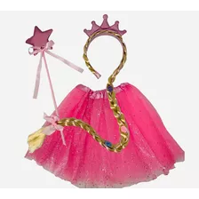 Disfraz Princesa Rapunzel Falda Tutú Y Accesorios 