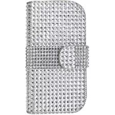 Reiko Bling Wallet Luxury Diamond Magnetic Flip Case With Cr