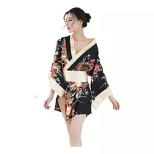 Kimono Camisón Cardigan Yukata Dama Vestido Japonés Flores