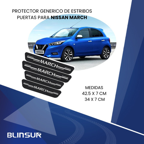 Cinta Protectora Bl Embellecedora Estribos Para Nissan March Foto 3