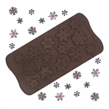 Molde De Silicona 14 Copo De Nieve Frozen Para Chocolate Hdr