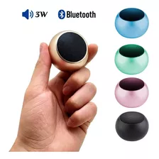 Mini Caixinha De Som Redonda Potente Bluetooth Tws De Metal