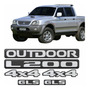 Kit Adesivo Mitsubishi L200 Outdoor Gls 4x4 Resinado Relevo