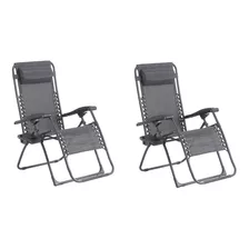 Reposera Plegable Gravedad Zero Sillon Exterior Premium X 2