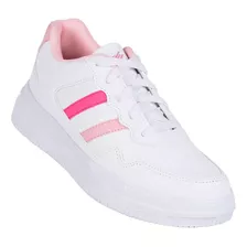 Tenis Mujer Deportivo Plataforma Blanco Lady One 08604009