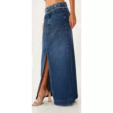 Saia Jeans Midi Open