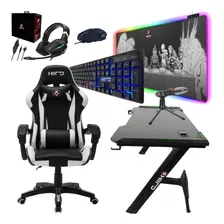 Setup Silla Gamer Escritorio Led Mousepad Rgb Teclado Mouse