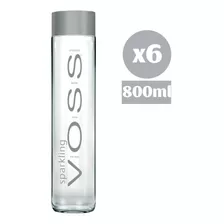 6x Agua Mineral Voss Premium Noruega Sparkling Con Gas 800ml