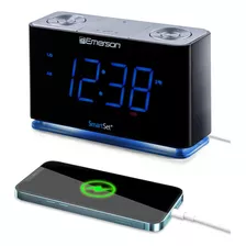 Emerson Smartset Radio Despertador, Pantalla Digital Led Azu