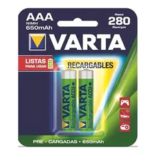 Pilas Recargables Aaa Varta Alemanas, Blister Por 2 