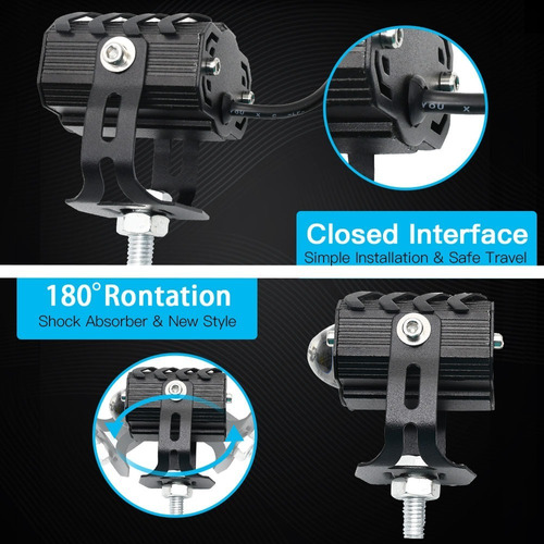 Faros Led Neblineros De 60w 6000lm Araa Para Motocicleta Foto 4