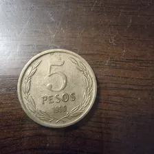 Moneda De 5 Pesos Chilenos Año 1990angel De La Libertad 