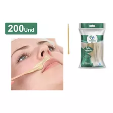 Espátula Depilação Facial Sobrancelhas Mini Palito Cera Madeira 200 Und.