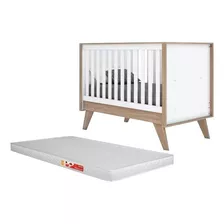 Berço Infantil Americano Vira Mini Cama 3 Em 1 - Com Colchão