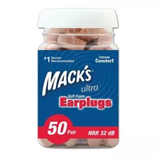 Macks Earplugs Protetor Auricular Ultra Soft 50 Pares 33db