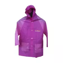 Poncho Niña Morado Primaria Impermeable Lluvia Capa Agua