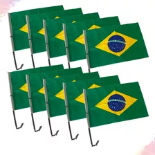 10 Bandeiras Do Brasil Com Haste De Carro 7 Setembro 30x45cm