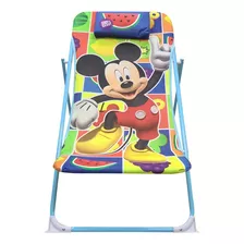 Silla Reposera Mickey 3 Niveles Y Broche Seguridad Color Celeste