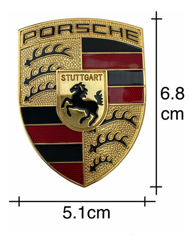 Emblema Porsche Metlico Con Adhesivo Para Auto Y Camioneta Foto 3
