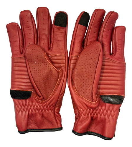 Guantes De Piel Para Moto Speed 78 Motor Co Cherry Red Foto 5