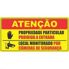 Placa Atenção Propriedade Particular Proibido Entrada 60x40