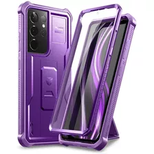 Funda Violeta Para Galaxy S21 Ultra + Protector De Pantalla