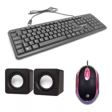 Kit Teclado, Mouse ,caixa De Som E Mouse Pad Para Pc