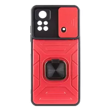 Funda Case Para Xiaomi Poco X4 Pro 5g Robot Rojo Con Aro