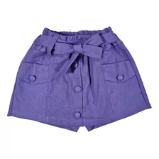 Short Saia Menina Shortinho Infantil Primavera Verão