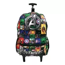 Mochila Escolar Vingadores Juvenil Infantil Rodinha