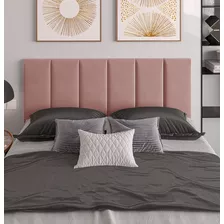 Cabeceira Para Cama Casal Box 1,40 Estofada Painel Quarto Cor Rose Júlia