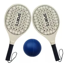 Kit 2 Raquetes Frescobol Tênis De Praia Beach Tennis 1 Bola