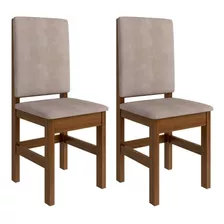 Conjunto De 2 Cadeiras Mistic Suede Canela