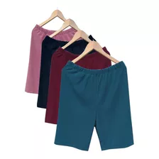 Kit Com 4 Bermudas Feminina Plus Size Gorgorão G1 G2 G3 G4