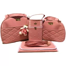 Kit Bolsas De Bebê Saída Maternidade Menina E Menino Rose