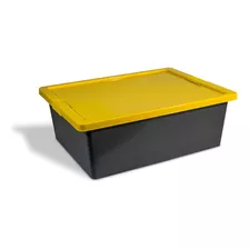 Caja Organizadora Con Broches Forte 37l Gris-amarillo