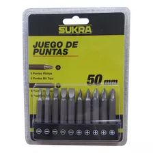 Juego Puntas Bit 50mm 10pza Sukra