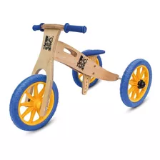 Triciclo Bicicleta De Equilíbrio De Madeira Lenho Azul 2x1 Cor Não Se Aplica